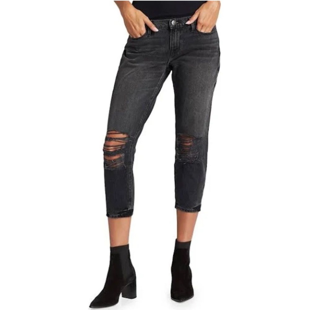 Frame Le Garçon crop washed black jeans